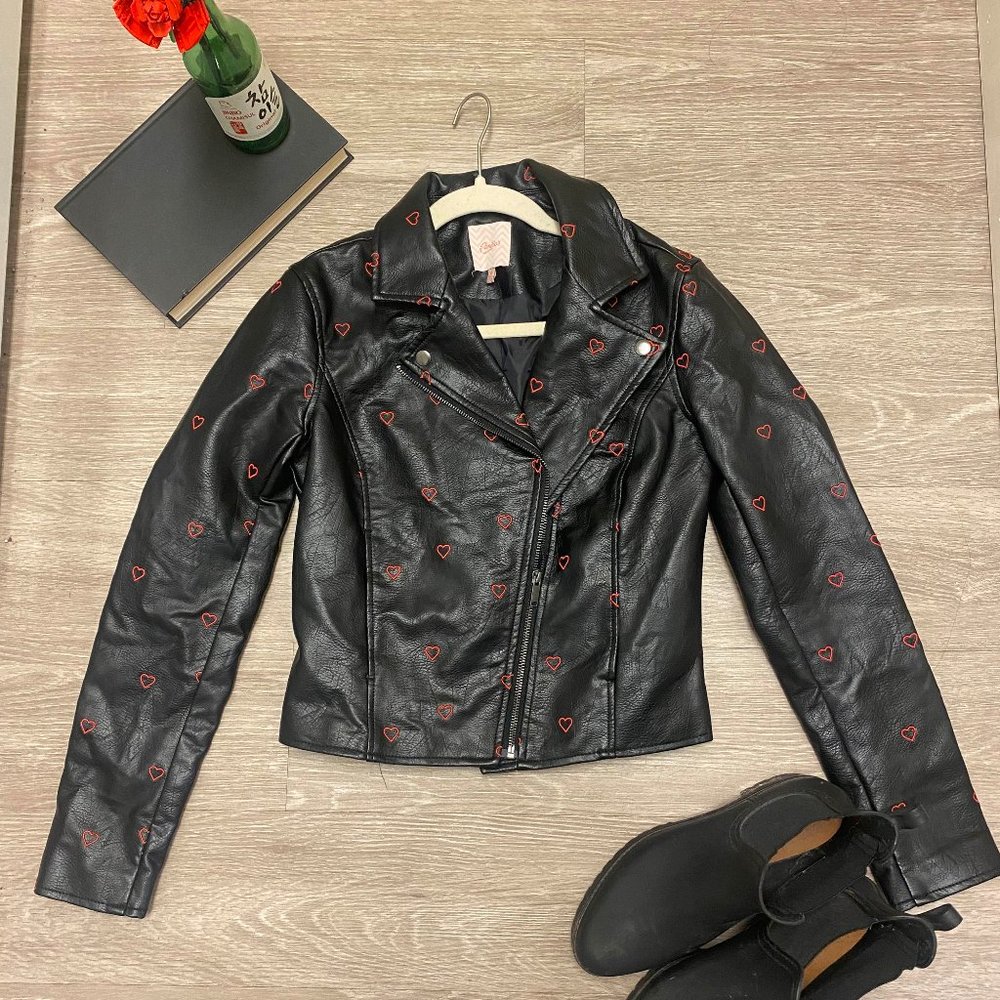 Candie's Imitation Leather Heart Jacket S